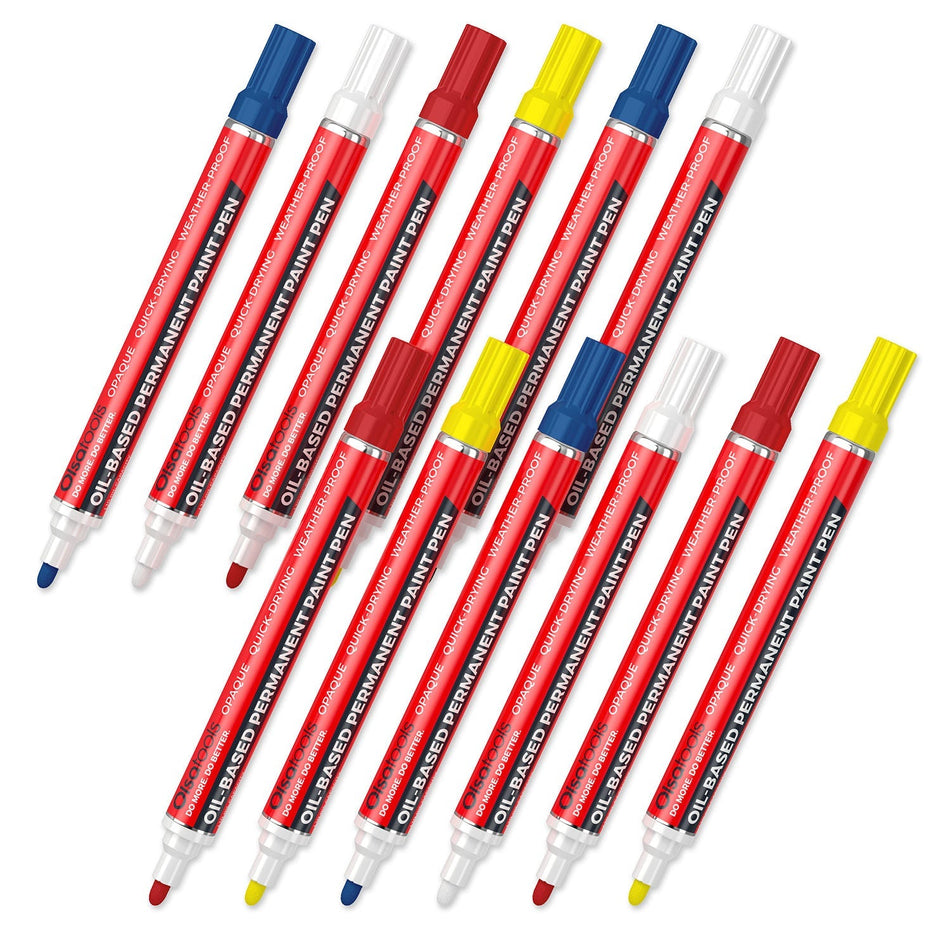 Oil-Based Paint Markers - Fade-Resistant, Fine Tip, Weatherproof