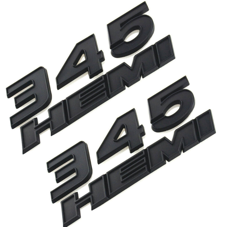 Dodge Challenger Emblem 345 HEMI Letter Badge Black
