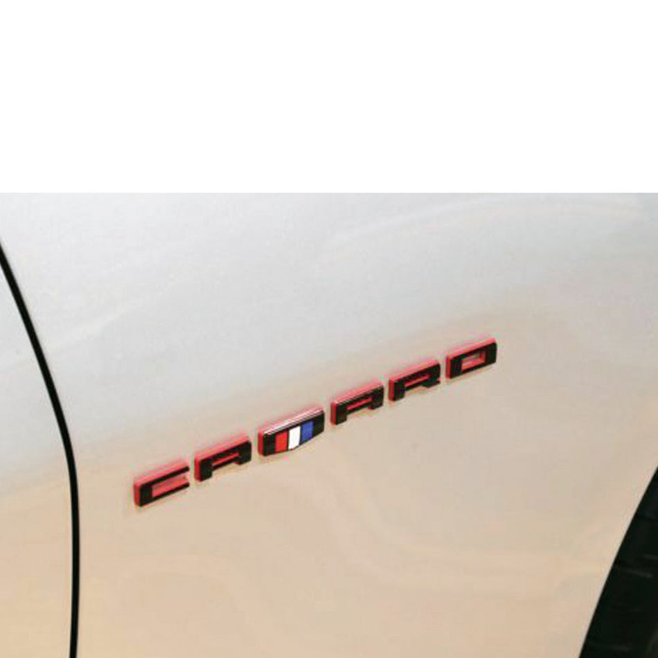 3D Black & Red Fender Emblems for Chevrolet Camaro - Set of 2 (2016-2018)