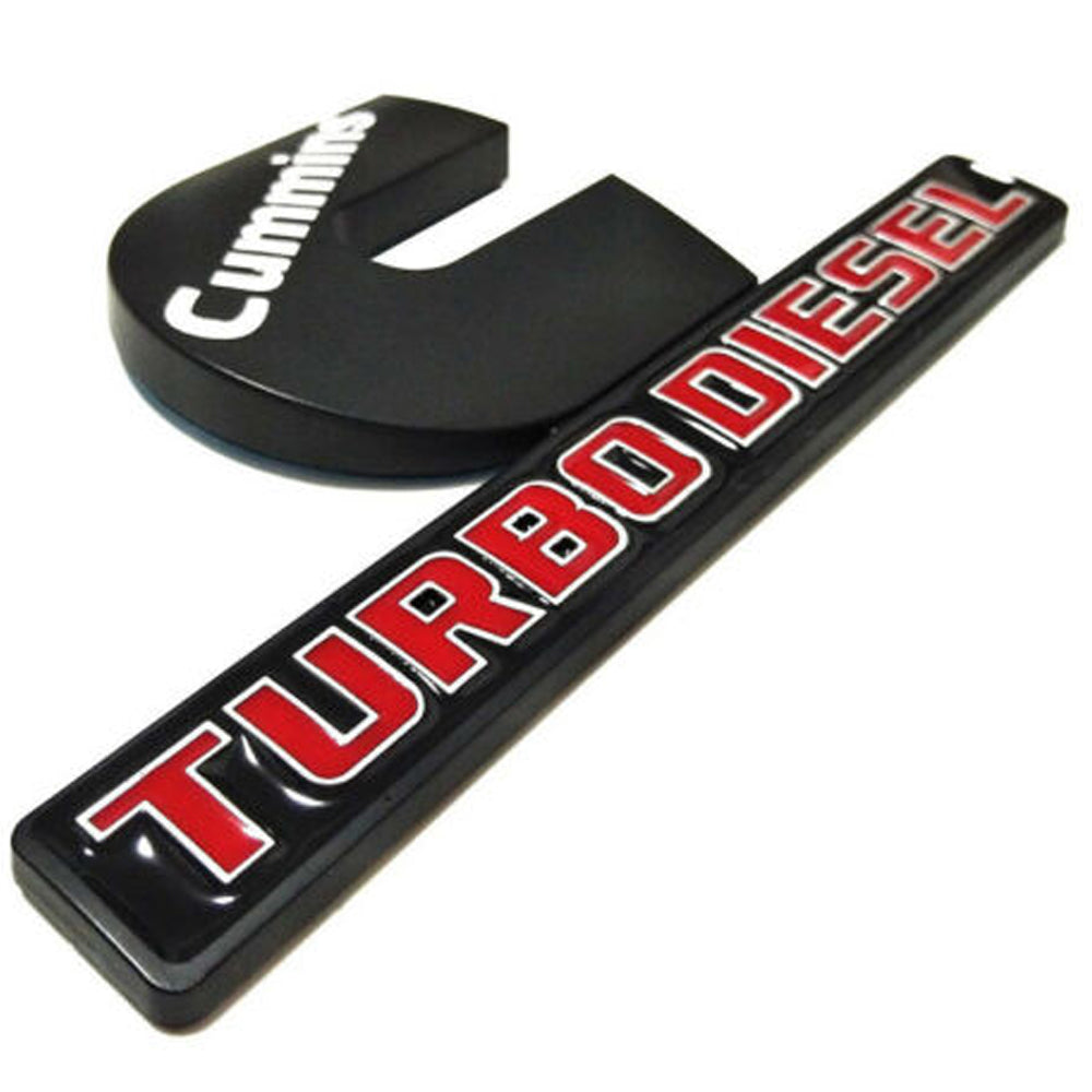 Turbo Diesel emblem set for Ram 2500 3500 2011–2021 in black red white