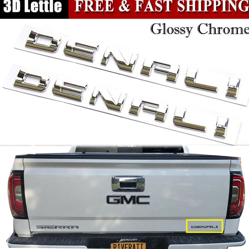 GMC Denali Chrome Letter Emblem Kit - Set of 2 for 2007-2018 Models