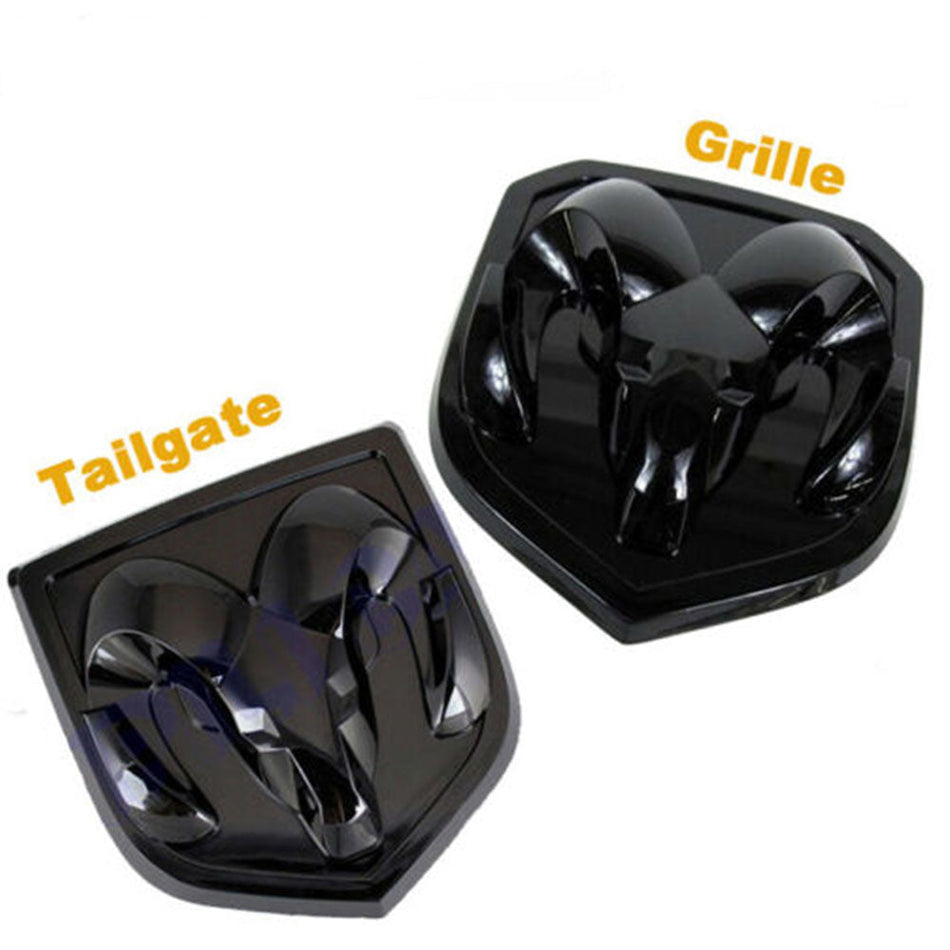 Black grille and tailgate emblem kit for Dodge Ram 1500 2500 3500