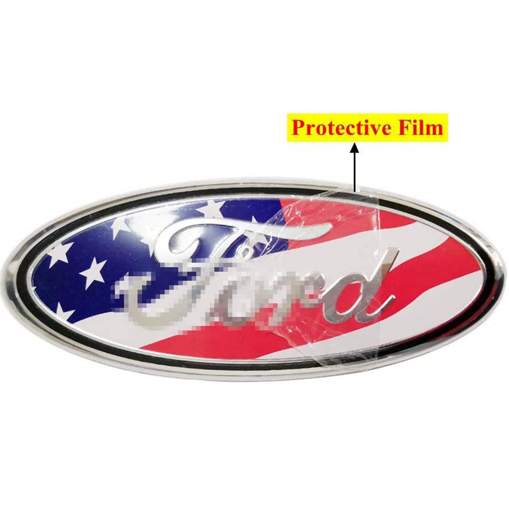 9-inch oval American Flag Emblem for Ford trucks - Patriotic truck badge
