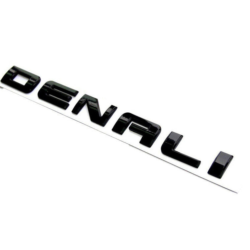 GMC Denali Glossy Black Letter Emblem Replacement for 2007-2018 Models