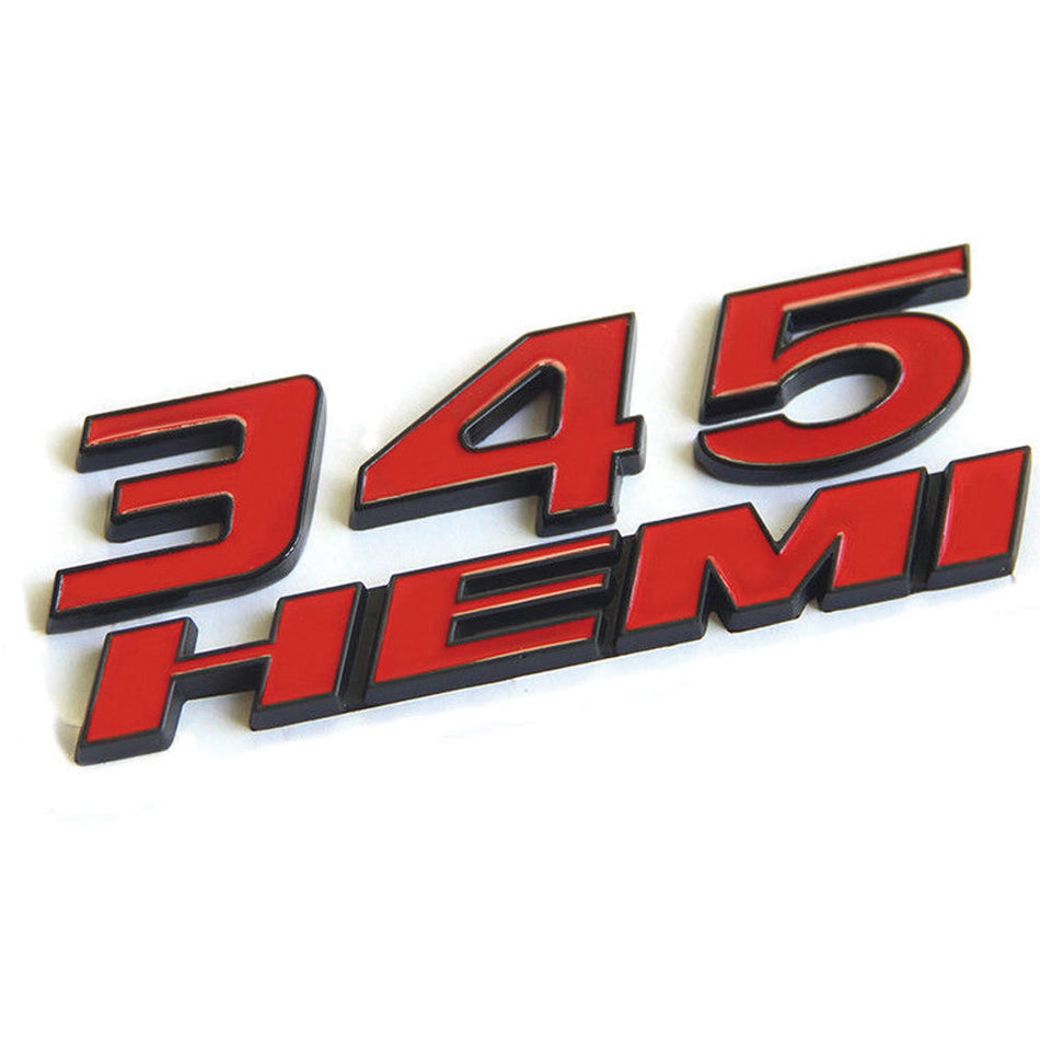 Dodge Challenger 345 HEMI Black/Red Emblem Set - 4.875 Inch