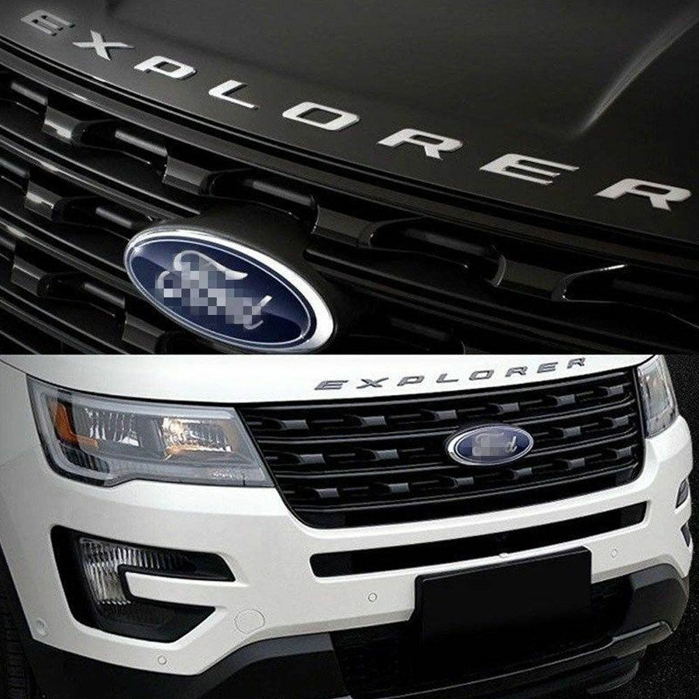 2011-2018 Ford Explorer Front Hood Emblem Letters - Matte Silver OEM Replacement