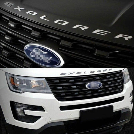 2011-2018 Ford Explorer Front Hood Emblem Letters - Matte Silver OEM Replacement