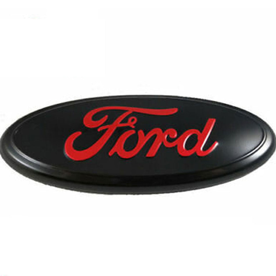Red and black 9 inch front grille emblem for Ford 2004-2014