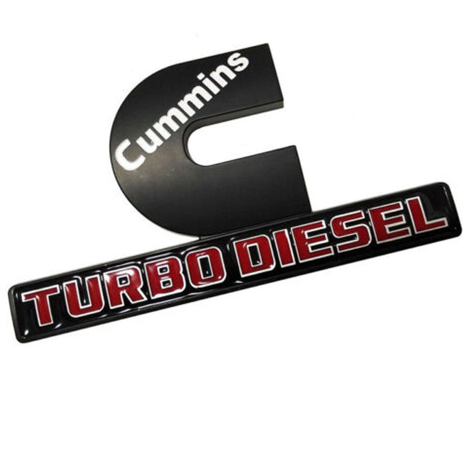 Turbo Diesel emblem set for Ram 2500 3500 2011–2021 in black red white