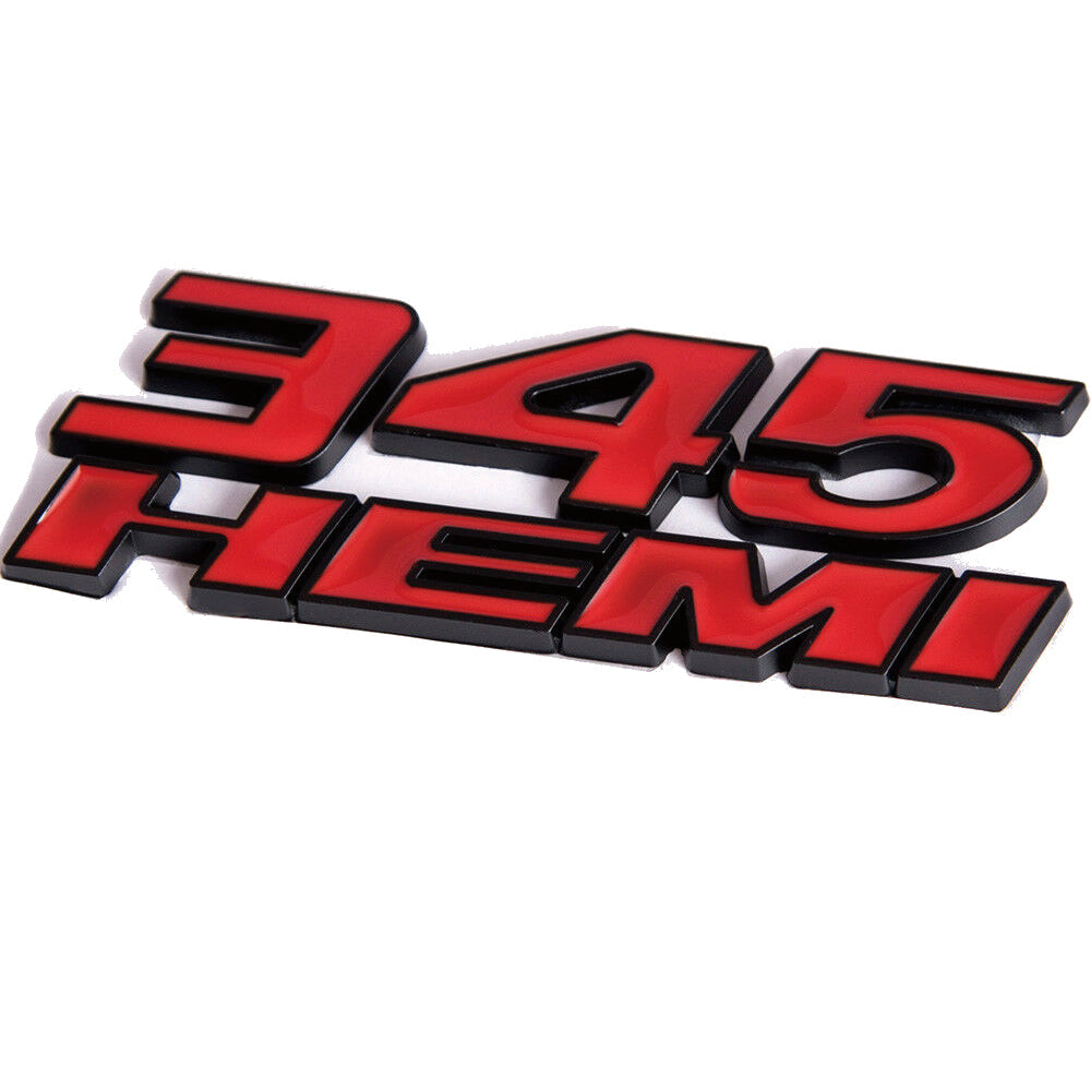 Dodge Challenger 345 HEMI Black/Red Emblem Set - 4.875 Inch
