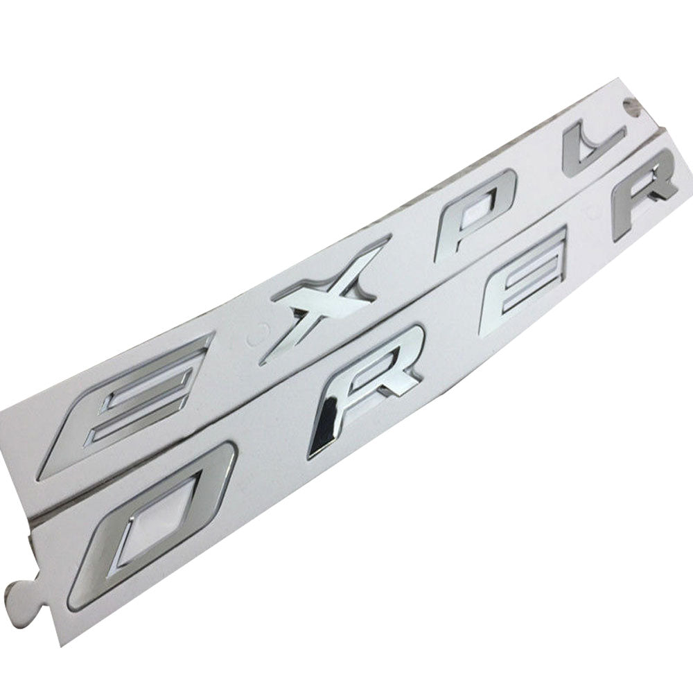 2011-2018 Ford Explorer Front Hood Emblem Letters - Matte Silver OEM Replacement