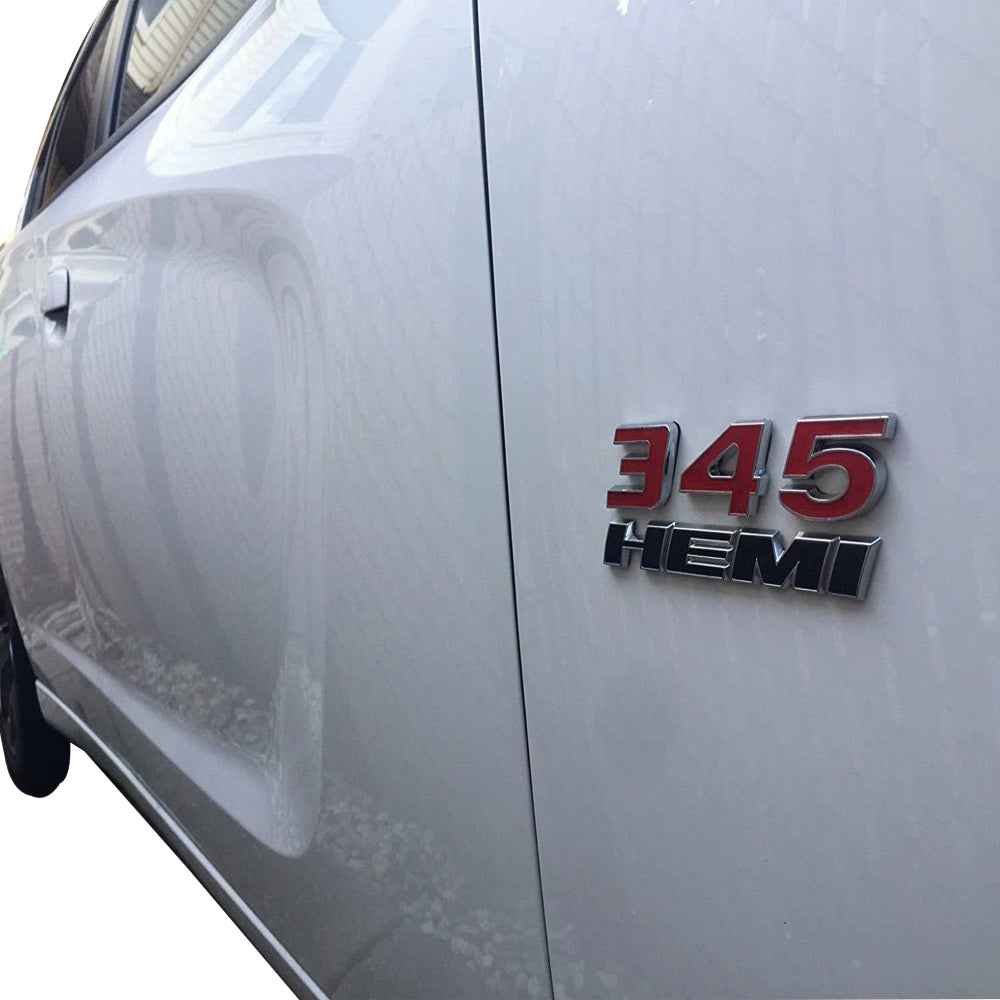 345 HEMI black and red emblem badge for Dodge Challenger