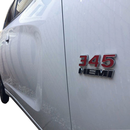 345 HEMI black and red emblem badge for Dodge Challenger