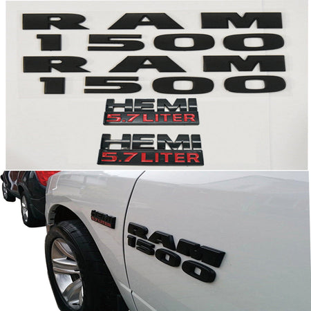 RAM 1500 HEMI 5.7L 4X4 black emblem badge kit