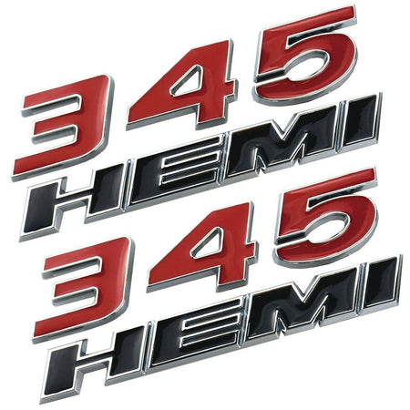 345 HEMI black and red emblem badge for Dodge Challenger