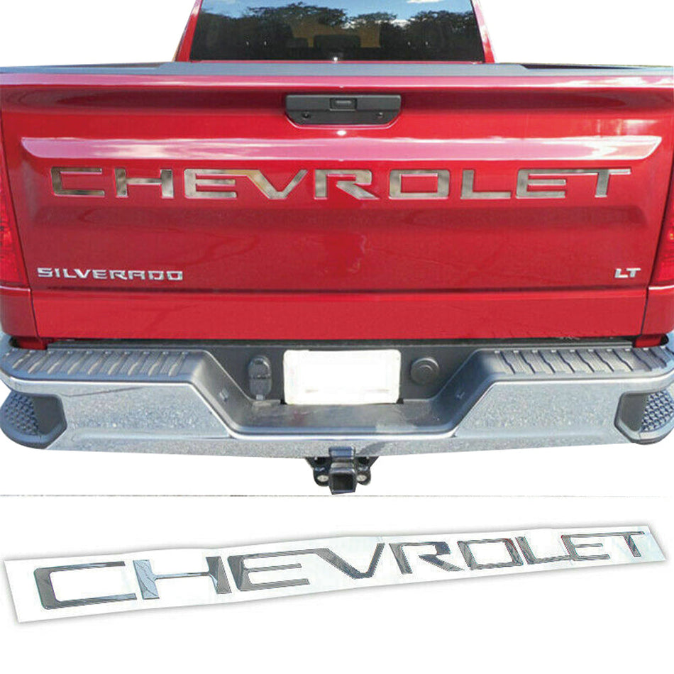 Silver Tailgate Letter Inserts for 2019-2023 Chevrolet Silverado