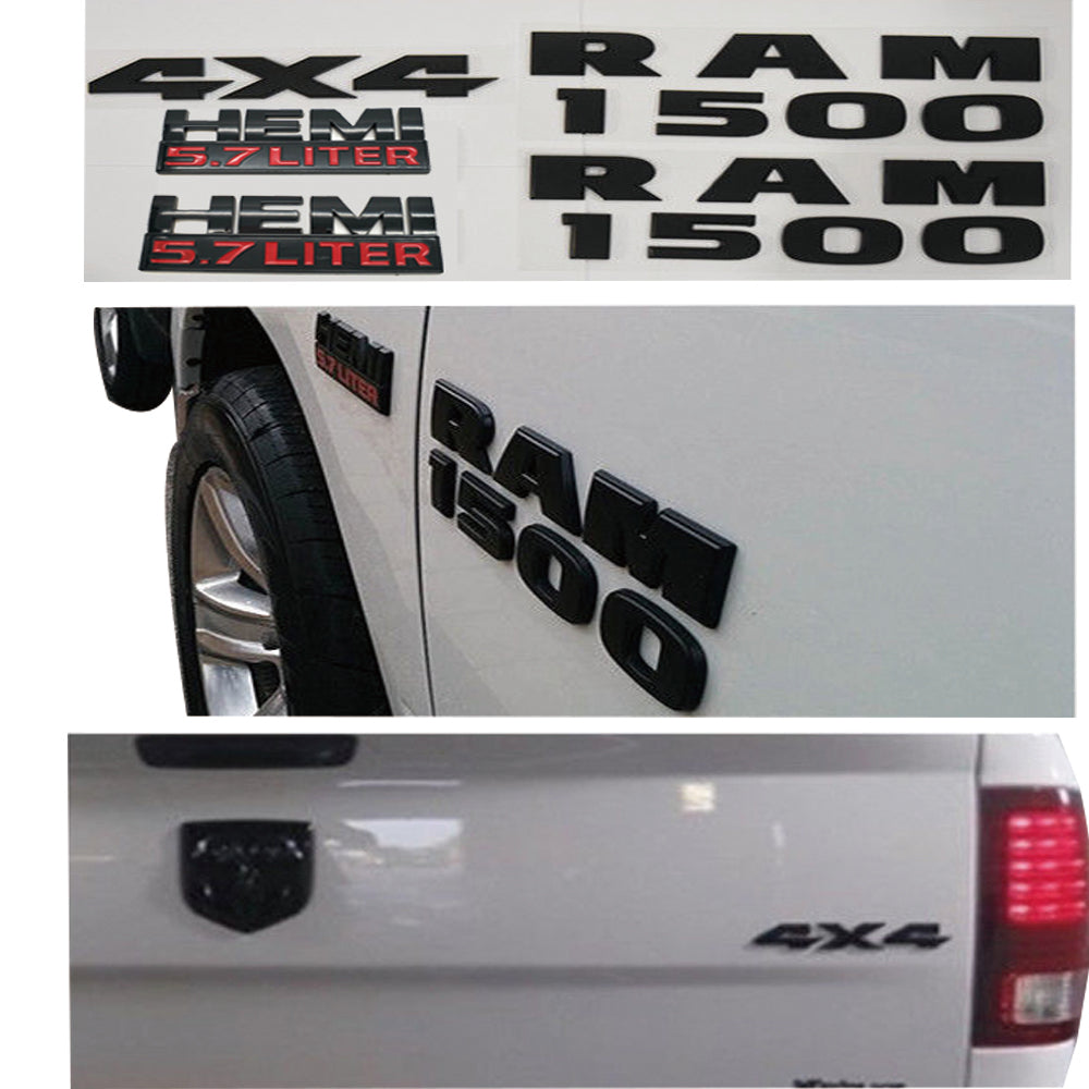 RAM 1500 HEMI 5.7L 4X4 black emblem badge kit