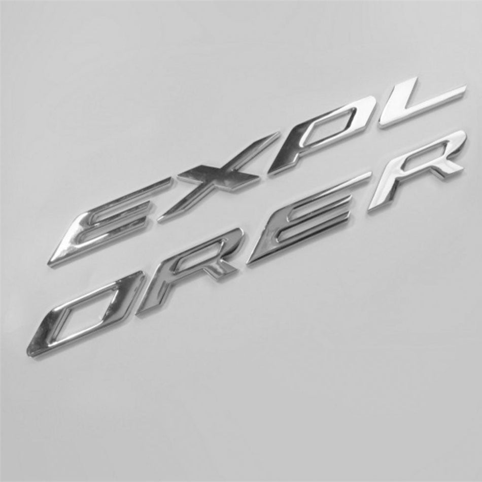 2011-2018 Ford Explorer Front Hood Emblem Letters - Matte Silver OEM Replacement