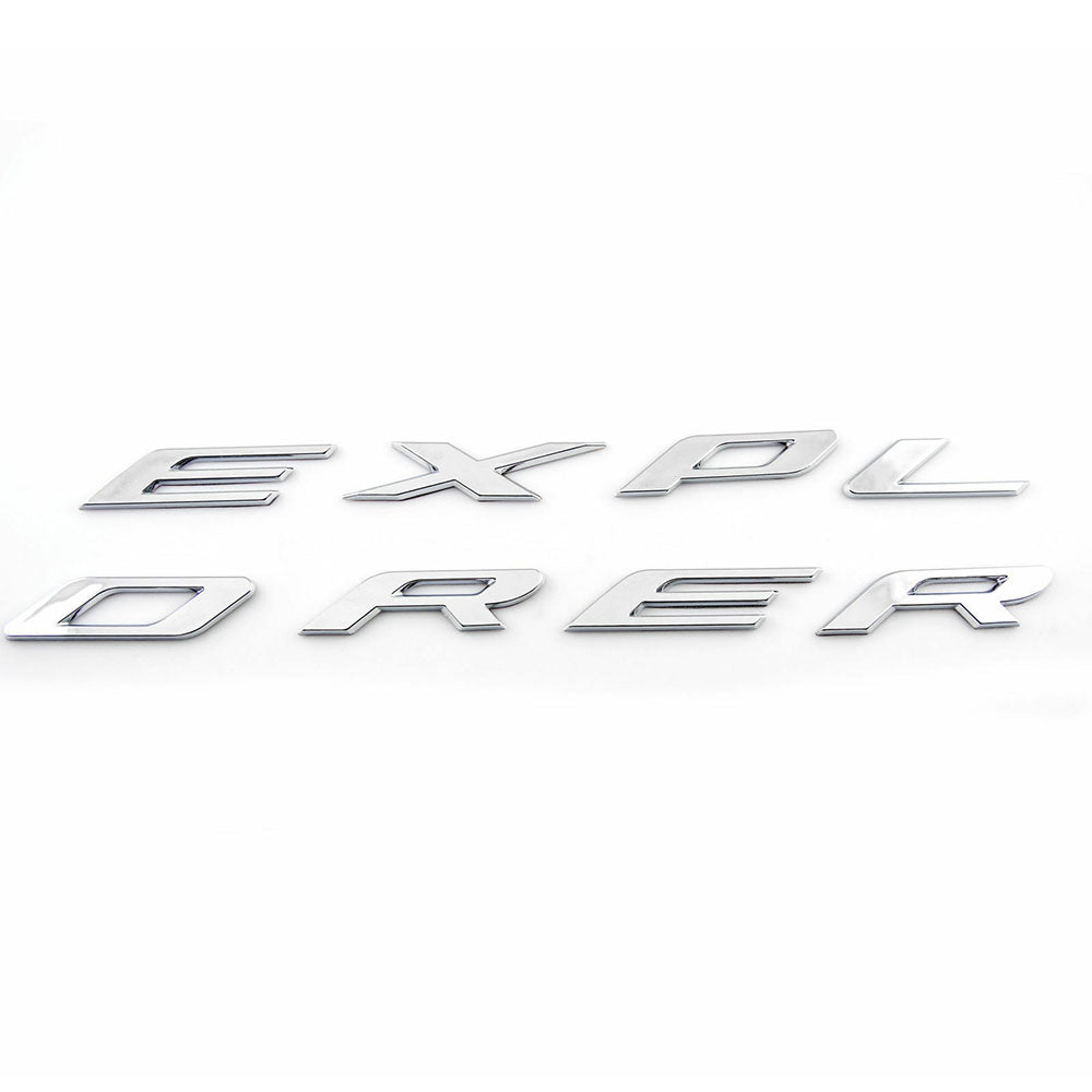 2011-2018 Ford Explorer Front Hood Emblem Letters - Matte Silver OEM Replacement