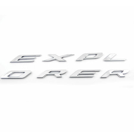 2011-2018 Ford Explorer Front Hood Emblem Letters - Matte Silver OEM Replacement