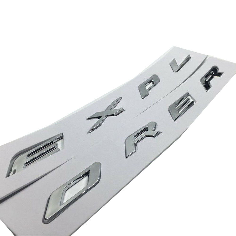 2011-2018 Ford Explorer Front Hood Emblem Letters - Matte Silver OEM Replacement