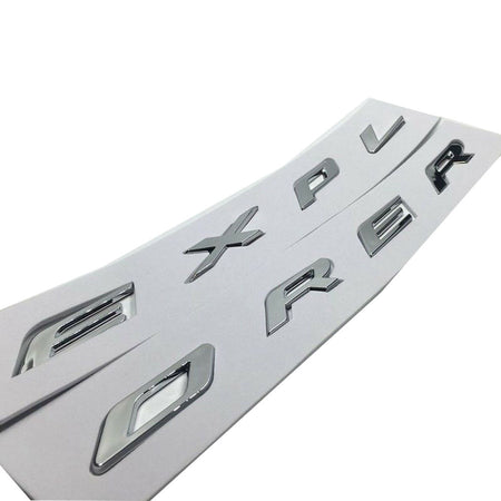 2011-2018 Ford Explorer Front Hood Emblem Letters - Matte Silver OEM Replacement