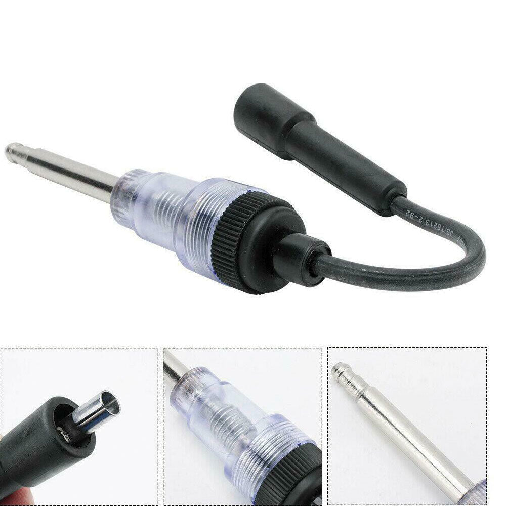 Universal in-line spark plug tester for ignition system diagnostics on gasoline engines