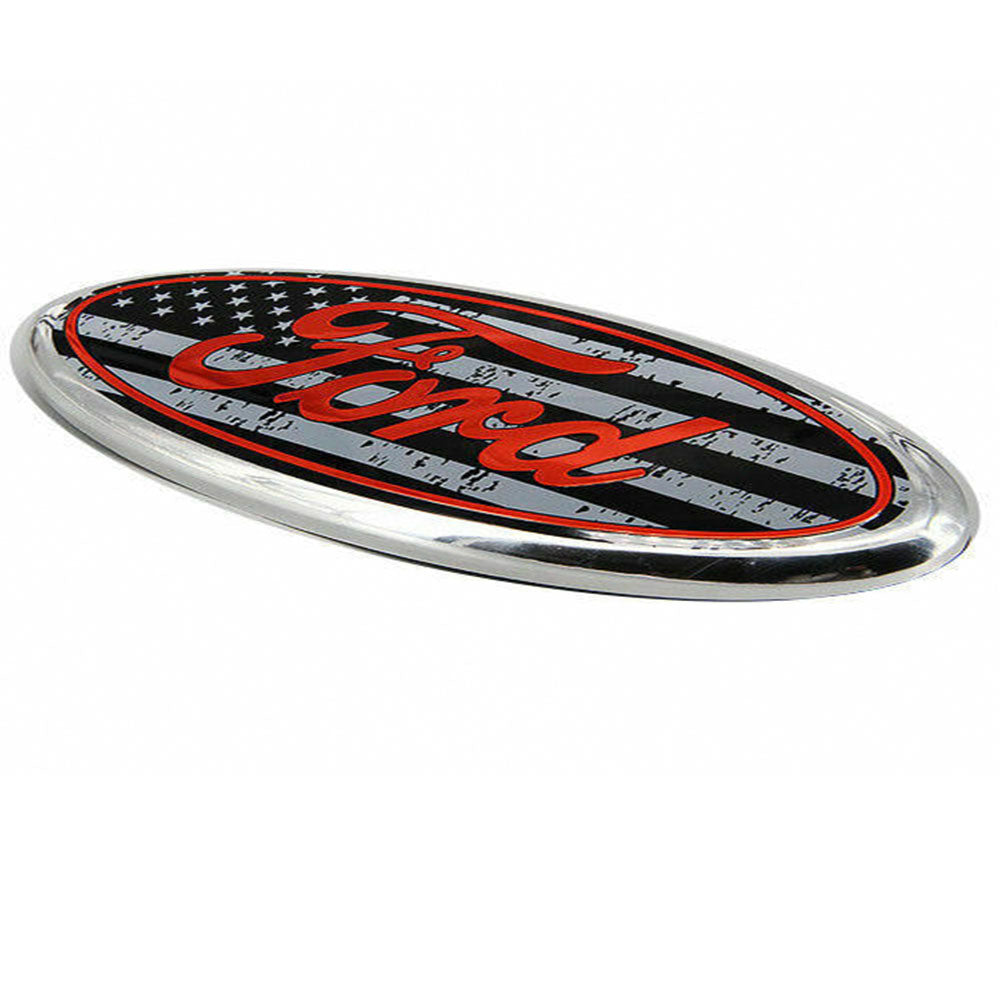 2004-2014 Ford F-150 7" American Flag Red/Black Tailgate Emblem