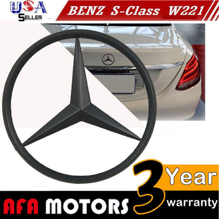 Matte black rear trunk emblem for Mercedes W221 S-Class