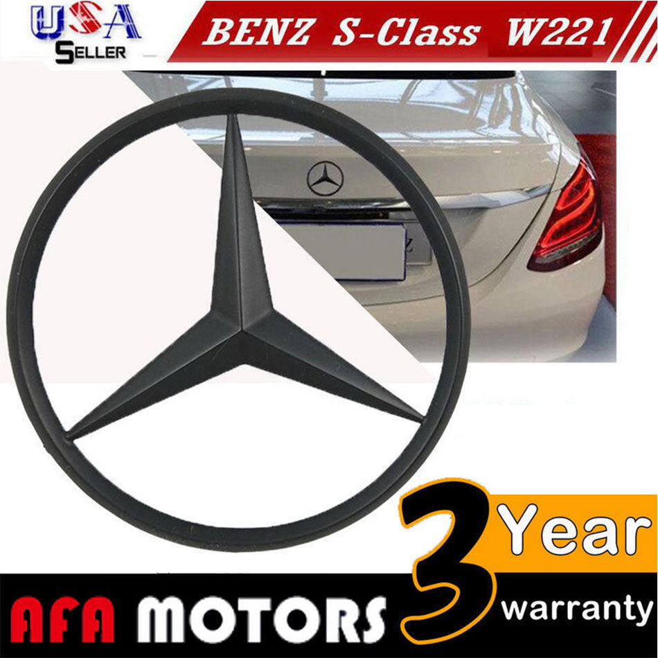 Matte black rear trunk emblem for Mercedes W221 S-Class