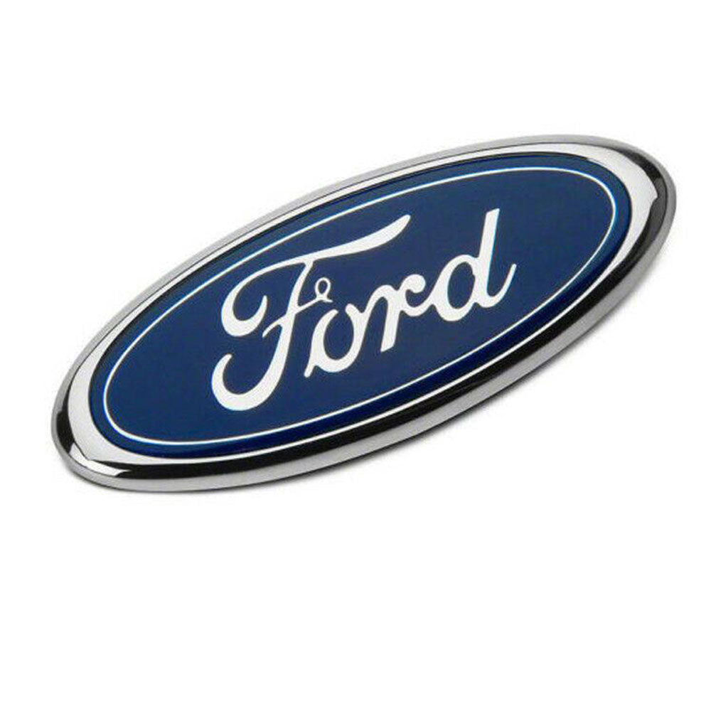 7-Inch Rear Tailgate Oval Emblem for Ford in Chrome and Blue