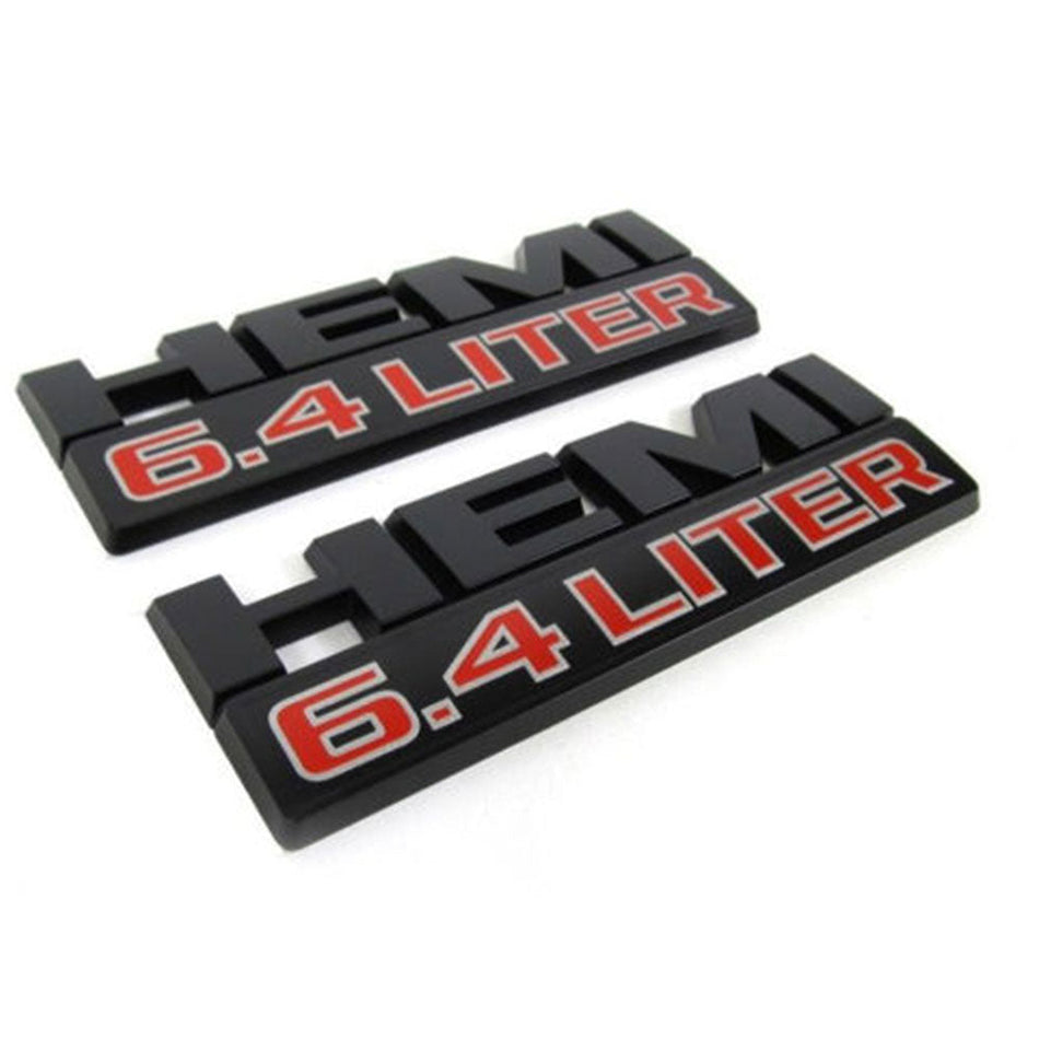 6.4L HEMI black and silver emblem badge for Dodge Ram 2500 3500