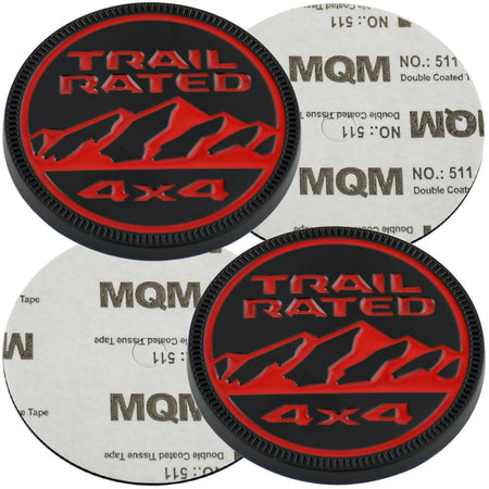 Trail Rated 4X4 Red Black Emblem for Jeep Wrangler Gladiator