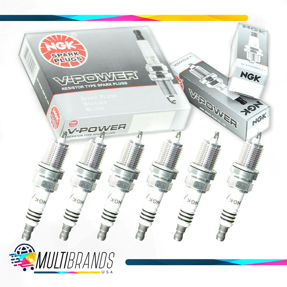 NGK V-Power Spark Plugs 6pcs for Ford, Lincoln, Audi
