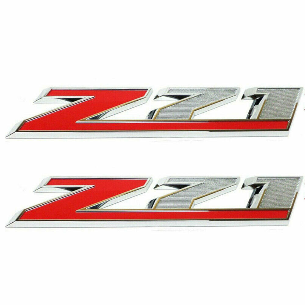 Z71 Chrome Red Emblem Badge Set for Sierra and Silverado Trucks