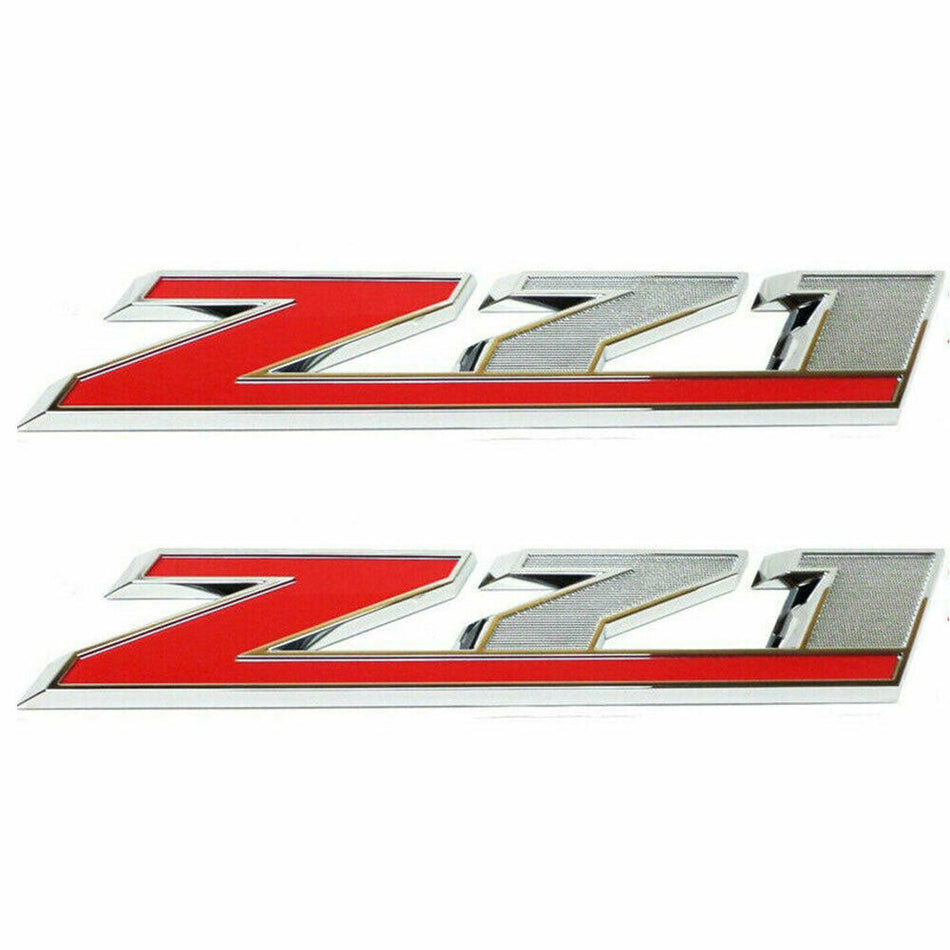 Z71 Chrome Red Emblem Badge Set for Sierra and Silverado Trucks