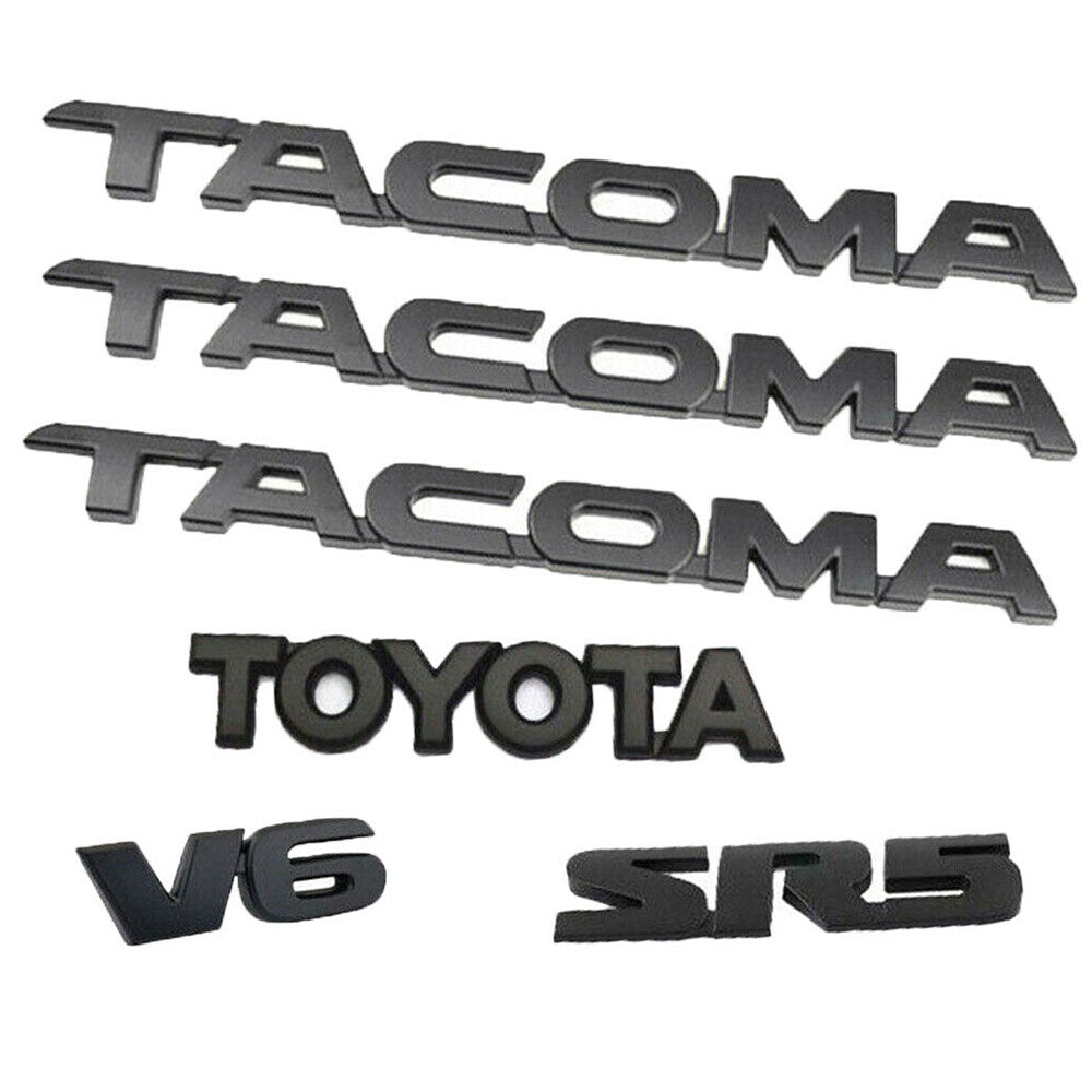 Black Emblem Kit for Toyota Tacoma V6 SR5 Badges Nameplates