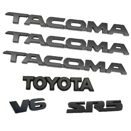Black Emblem Kit for Toyota Tacoma V6 SR5 Badges Nameplates