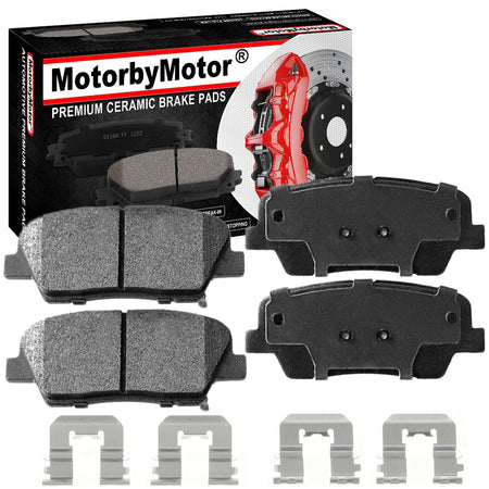Rear ceramic brake pads with hardware for Hyundai Entourage Santa Fe Kia Sorento