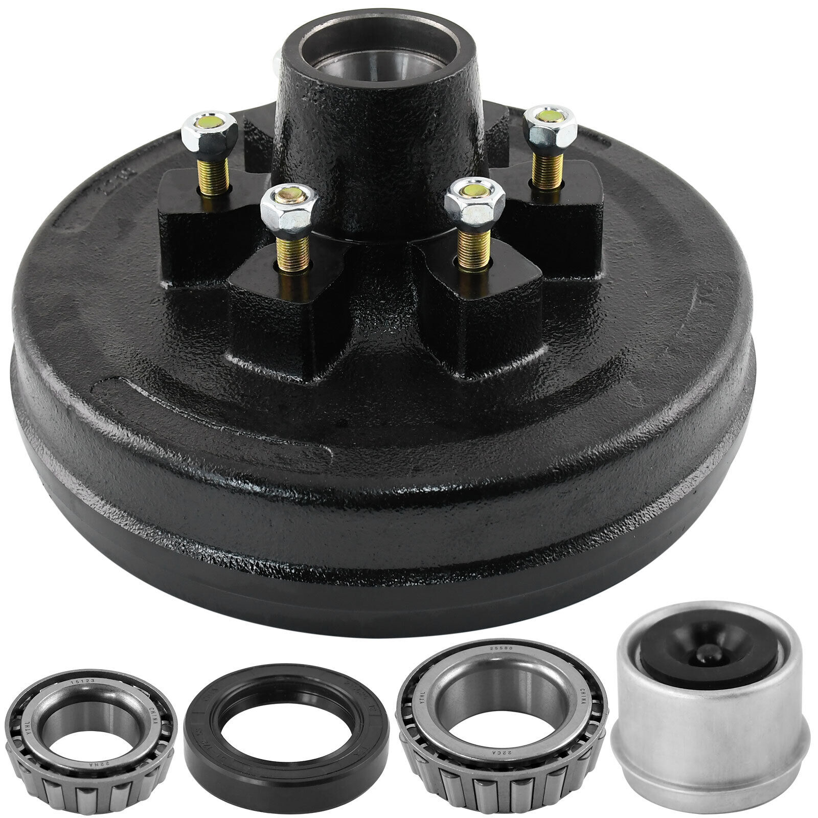 6 on 5.5 inch Trailer Hub Drum Kit for 5200-6000 lbs Axle
