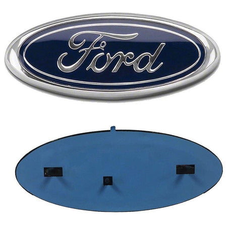7-Inch Rear Tailgate Oval Emblem for Ford in Chrome and Blue