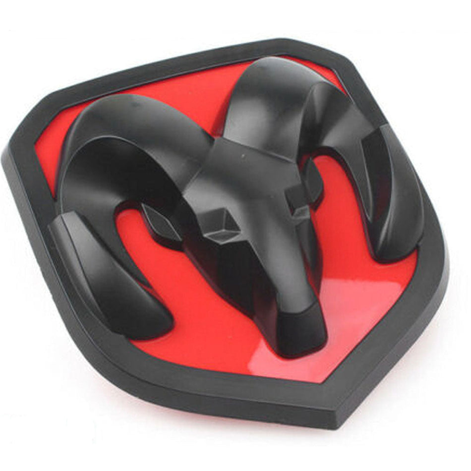 Dodge Ram Emblem Front Hood Grille Matte Black Red