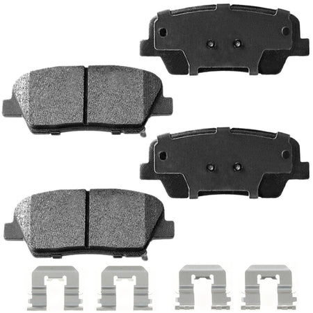 Rear ceramic brake pads with hardware for Hyundai Entourage Santa Fe Kia Sorento