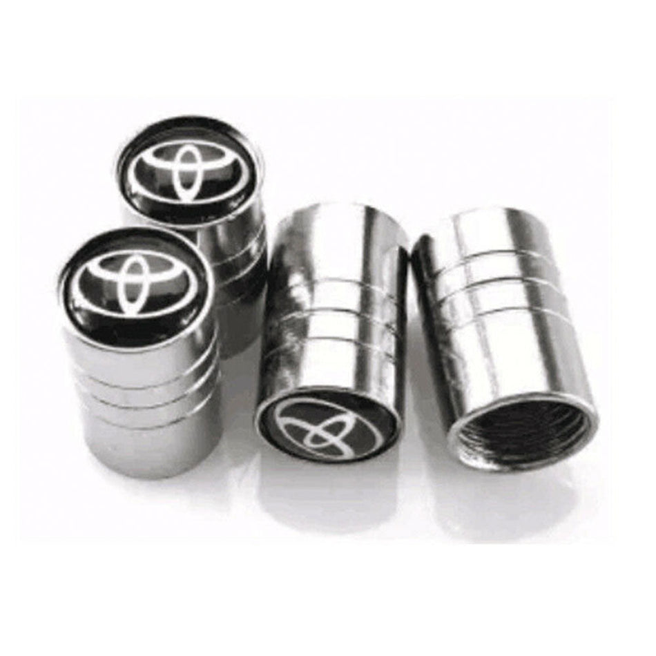 For Toyota Silver Chrome Car Wheel Tire Air Valve Caps Stem Cover with Emblem