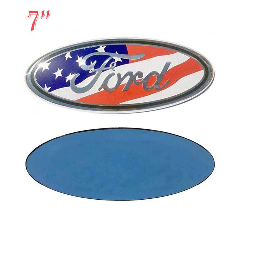 Ford American Flag Oval Emblem - 7" Patriotic Badge for F-150, F-250, F-350