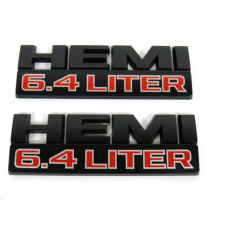 6.4L HEMI black and silver emblem badge for Dodge Ram 2500 3500