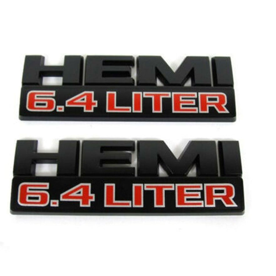 6.4L HEMI black and silver emblem badge for Dodge Ram 2500 3500
