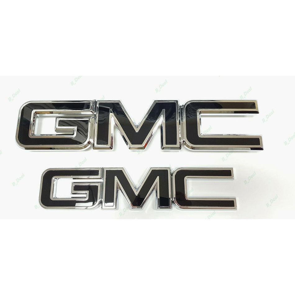 GMC Sierra 1500 2500HD 3500HD Emblem with clips Black Chrome