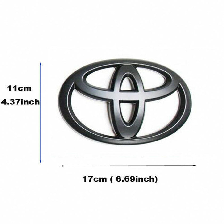 Matte black front grille emblem 75311-0C030 made of ABS, fits Toyota Sequoia, Tacoma, Tundra models