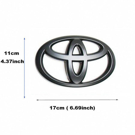 Matte black front grille emblem 75311-0C030 made of ABS, fits Toyota Sequoia, Tacoma, Tundra models